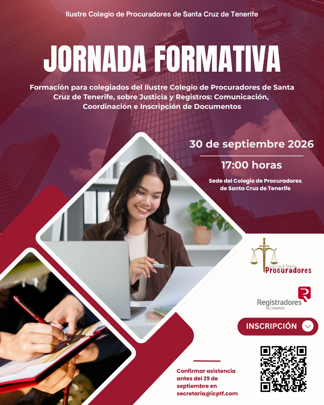 Portada de Jornada de Trabajo Justicia y Registros: Comunicación, Coordinación e Inscripción de Documentos